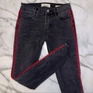 PacSun Women's Black And Red Striped Jeggings Jeans